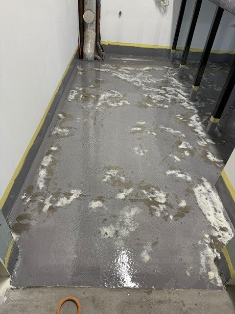 Concrete surface before grinding and preparation