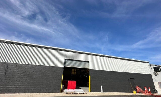 Warehouse frontage after exterior cleaning